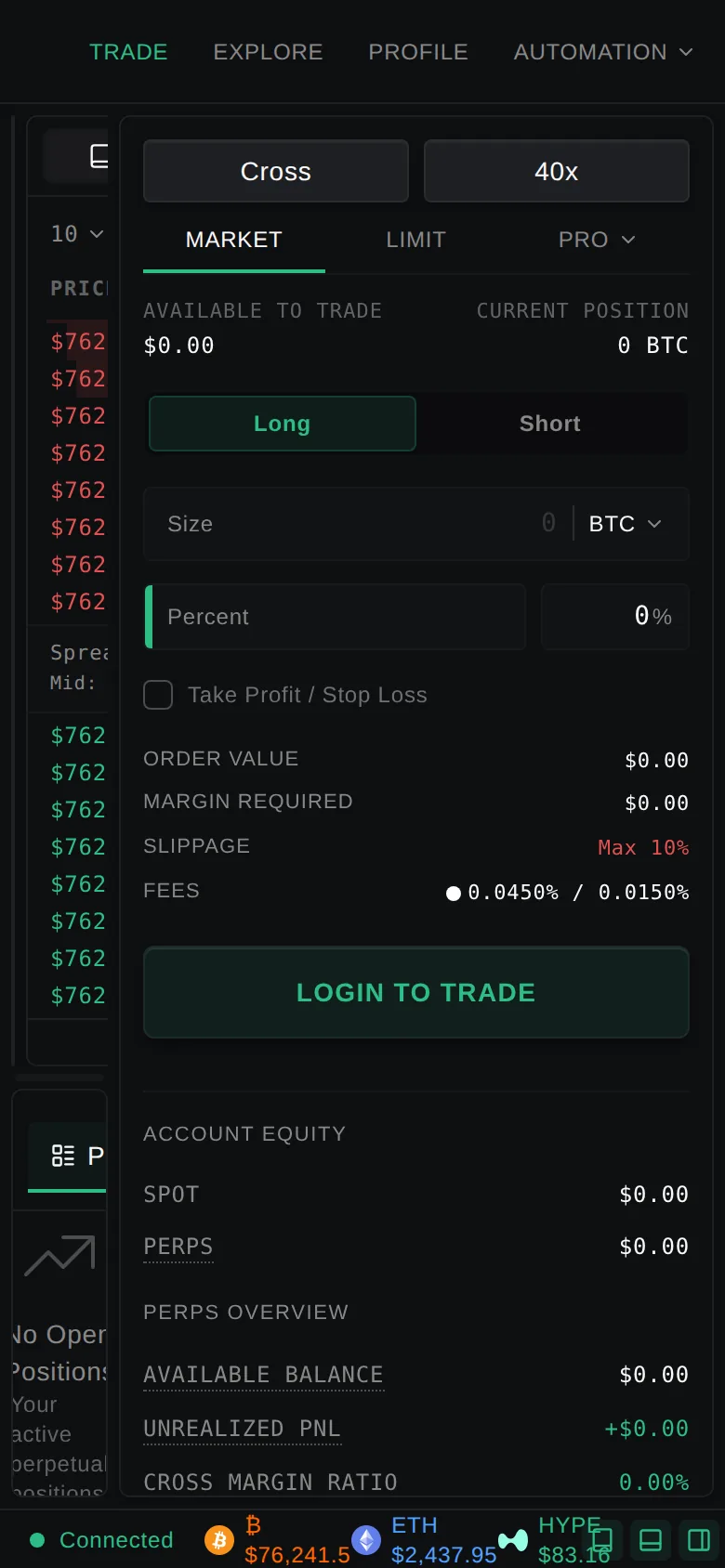 Real-Time AI Trading Dashboard mobile homepage