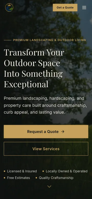Coastal Crest Landscaping LLC mobile homepage