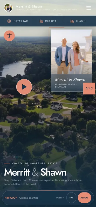 Merritt & Shawn — DeBeach Real Estate mobile homepage