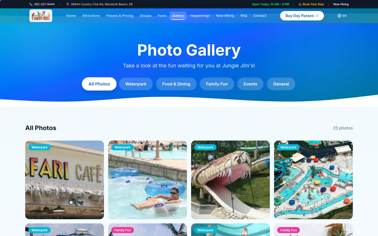 Filterable venue gallery